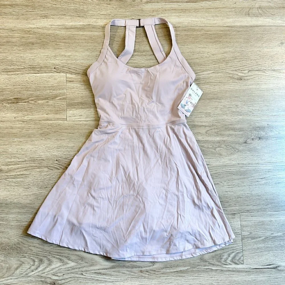Halara Barre Ballet Dance Dress Backless Cut Out Twisted Side Pocket 2-in-1 NWT - Picture 2 of 6